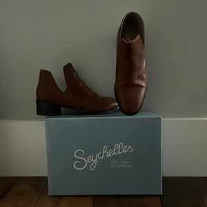 Seychelles brown leather bootie.